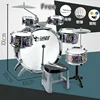 Fashion Large Children Music Jazz Drums Set ( 6 drums + 2 cymbals ) Thickened Eardrum Drum Score Seat Children percussion toys 4
