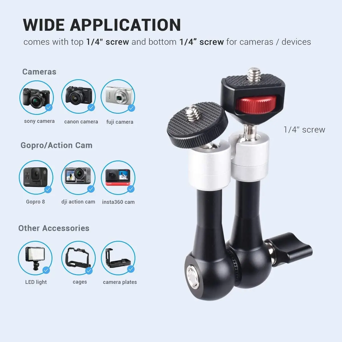 Support Bras Magique pour GoPro Accessoires Caméra Action