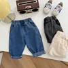 MILANCEL Baby Pants Solid Kids Jeans Casual  Boys Denim Pants Soft  Girls Fashion Trousers 1