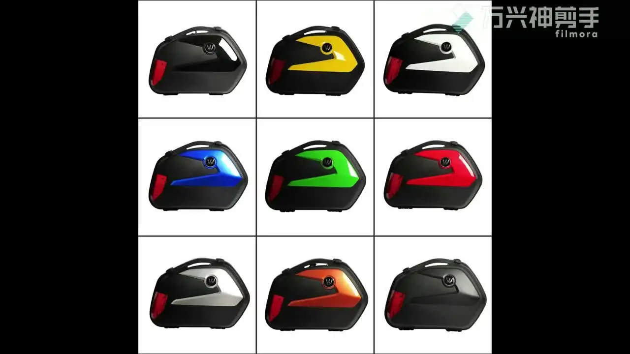 Pair Black Red 20L Side Box Motorcycle Rear Storage Box Tail