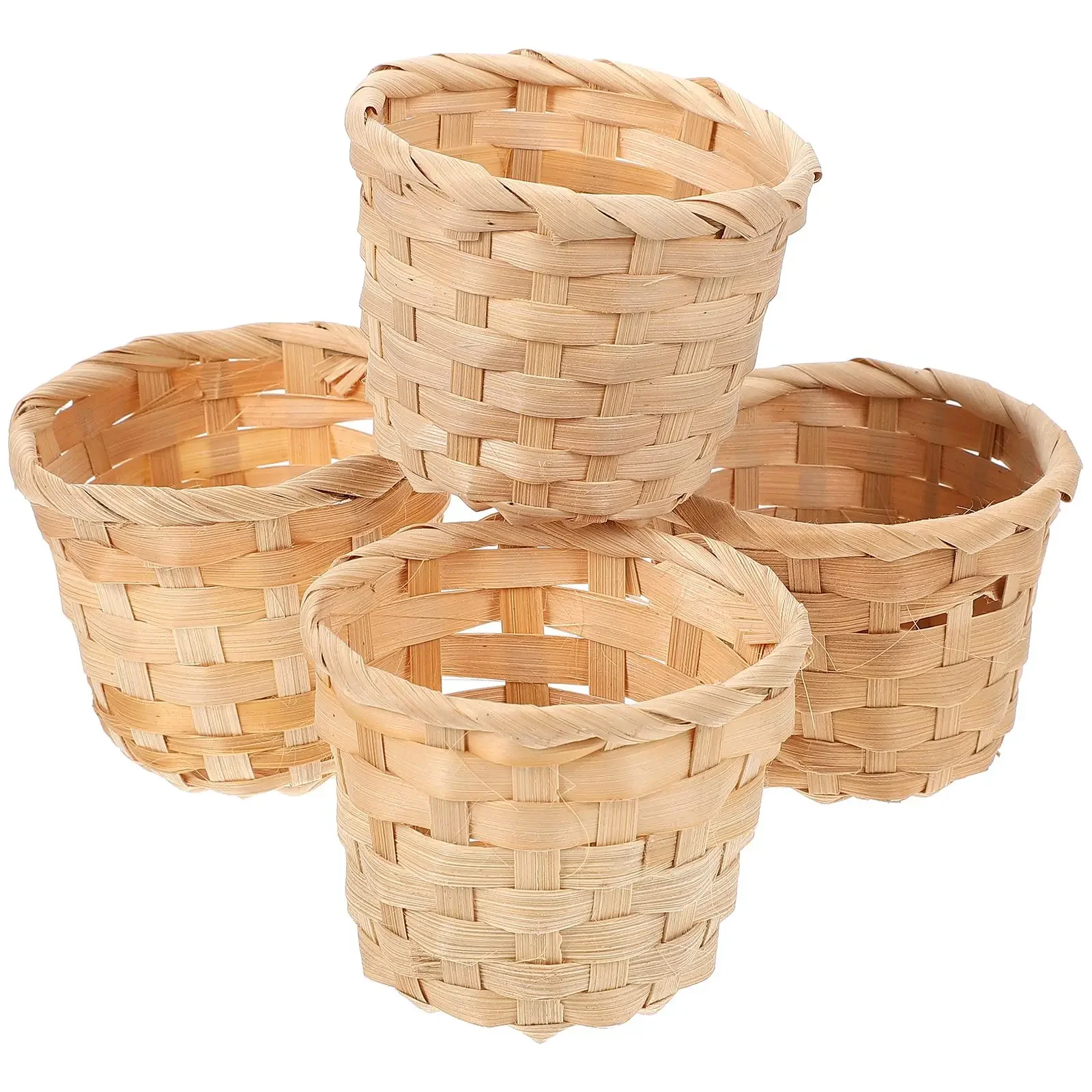 Basket Baskets Mini Woven Storage Wicker Flower Crafts Tiny Rattan Easter Picnic Miniature Holder Decor Gift Artificial Pot Desk 2