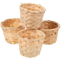 Basket Baskets Mini Woven Storage Wicker Flower Crafts Tiny Rattan Easter Picnic Miniature Holder Decor Gift Artificial Pot Desk 2