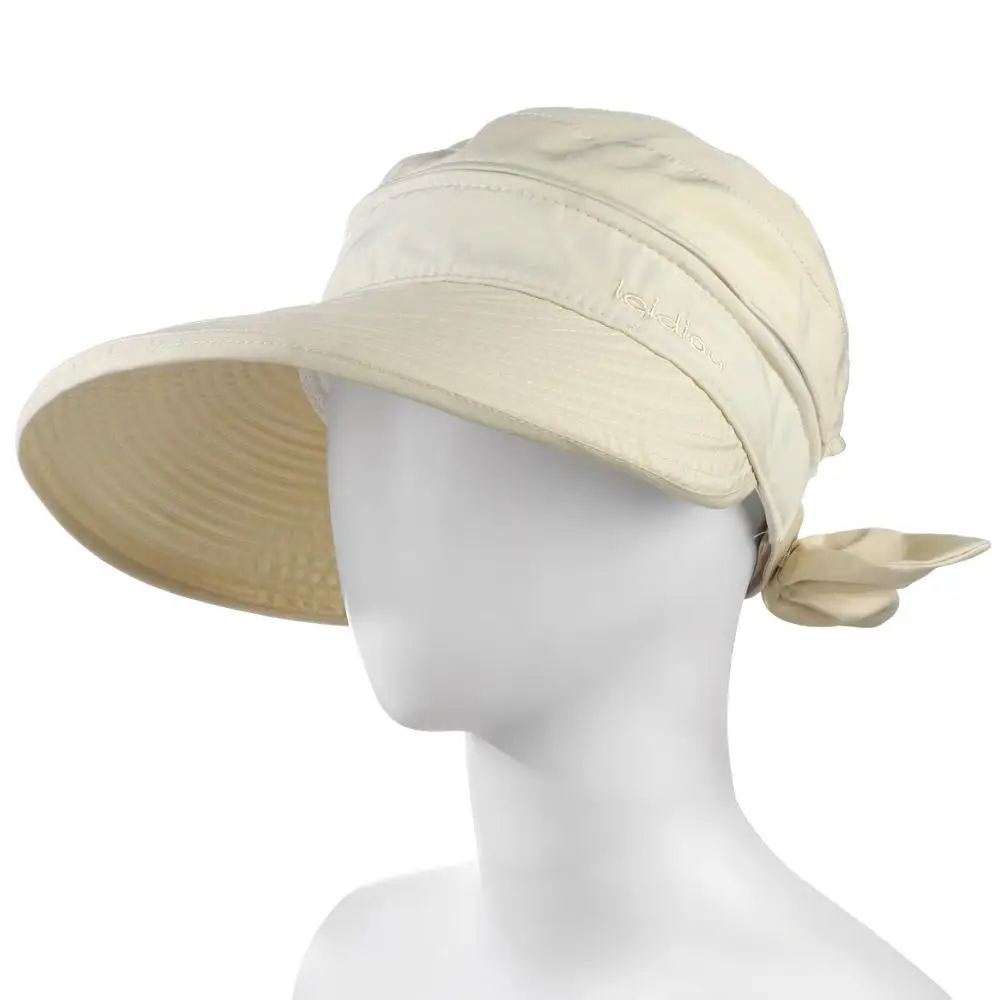 Summer Wide Brim Foldable Hats Women Outdoor UV Anti Neck Protection Sun Visors Lady Fishing Hiking Sunscreen Cap