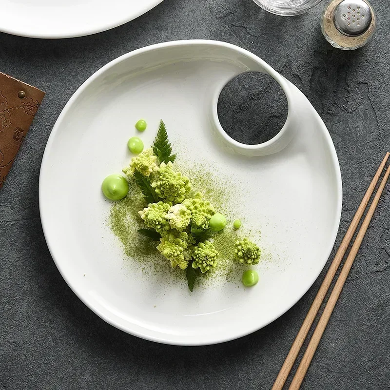 

Керамическая тарелка для стейка, обеденная тарелка, домашняя белая тарелка для ресторана, посуда, Высококачественная тарелка