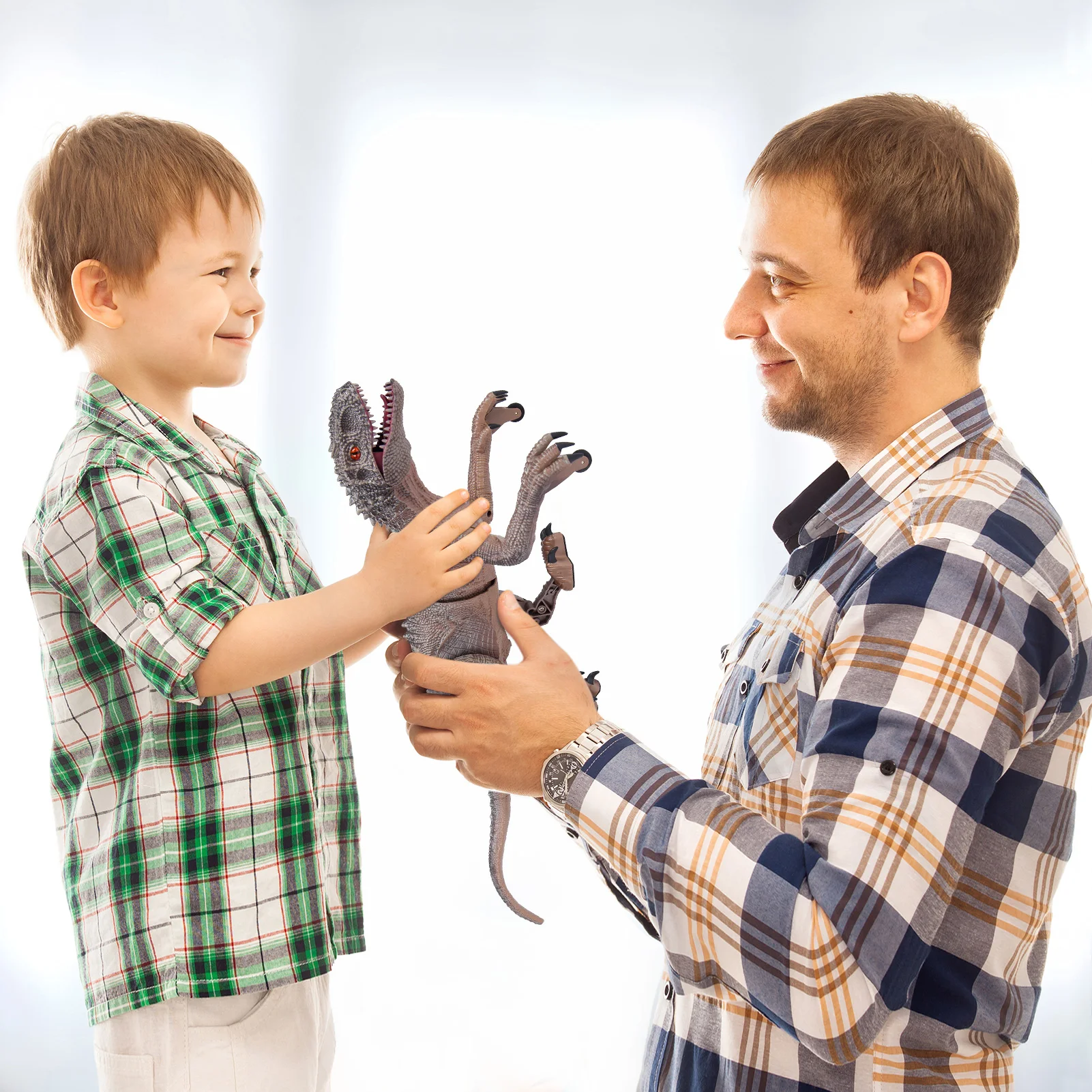 RC Dinosaur, Remote Control Dinosaur, Jurassic Velociraptor Toys with 50 Sheets Dinosaur Stickers, Walking Sounds Mode 6