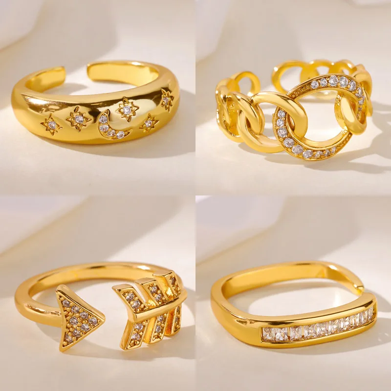 Fashion Zircon Geometric Rings For Women