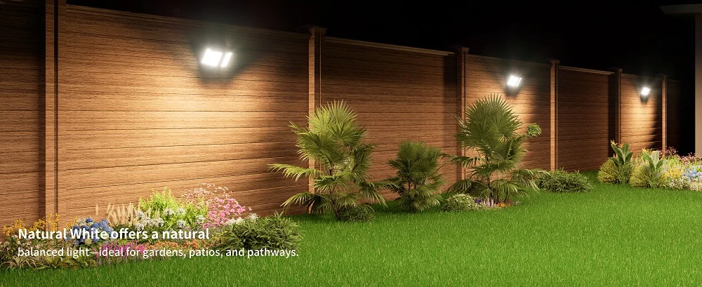 intelamp Top-Marke Langlebige 4000mAh Outdoor Solar-LED-Leuchten Sicherheits-Flutlicht 180° ° Radarerkennungssensor, 3 Farbmodi, wasserdichte Wandleuchte für Veranda, Garten, Hof, Garage, Zaun – Detail 8
