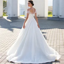 Shiny Off The Shoulder Wedding Dress For Bride 2022 Fashion Glitter Lace A-Line Bridal Gowns Floor Length Custom Made Gillter