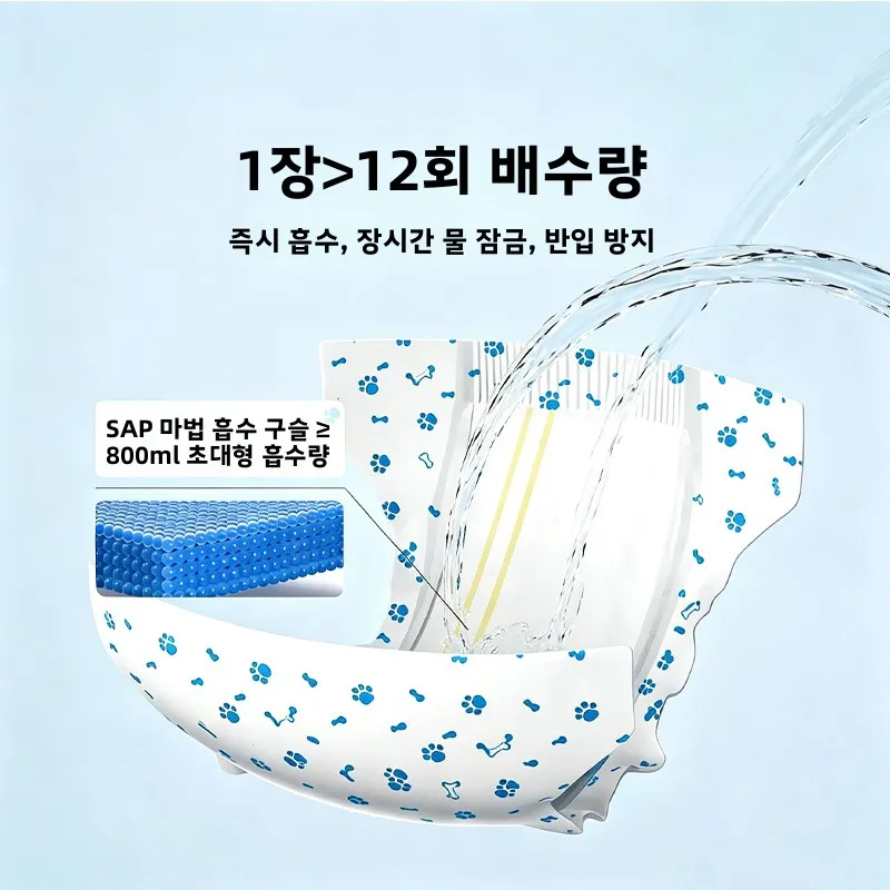 강아지 기저귀 강아지 훈련 팬츠 여성견 생리 팬츠 매직 테이프 PE 필름 라이너 높은 흡수력 일상용