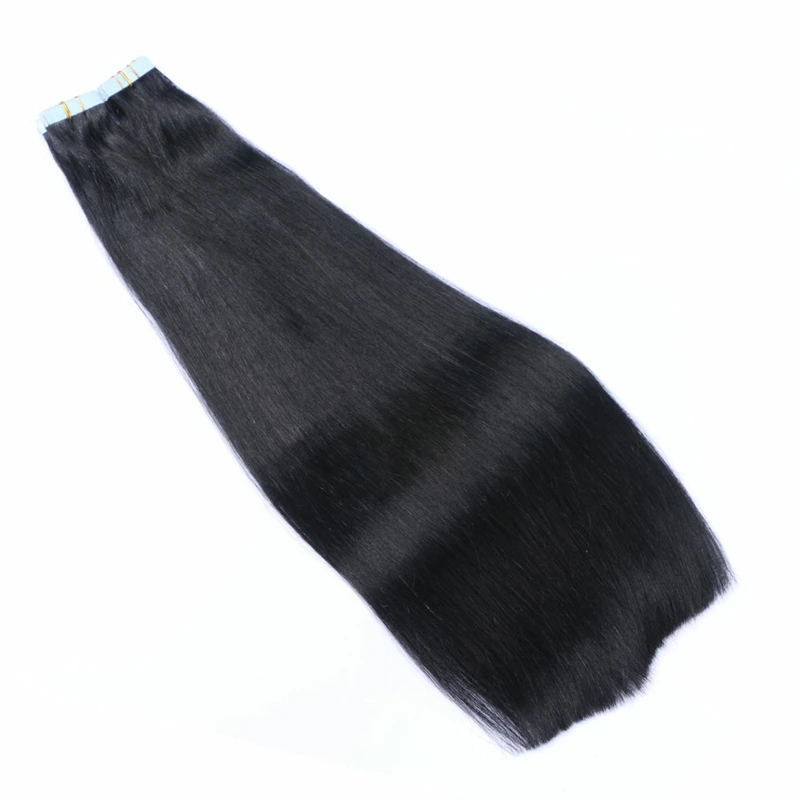 Remy Tape In Human Hair Extensions 40% Tail PU Virgin Hair Extensions 24-32inch Natural Black Skin Weft for Women