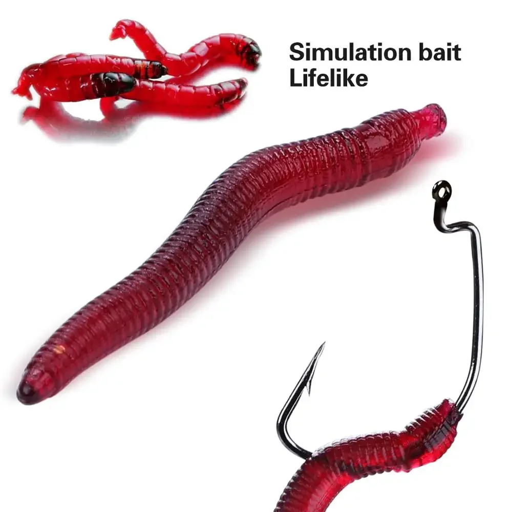 Sougayilang 50-200pcs Soft Fishing Lure Simulation Worm 4cm 0.3g Artificial  Lifelike Lures Fishy Smell Carp Fishing Tackle