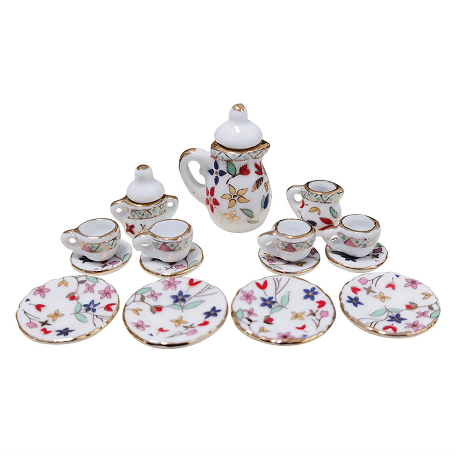 

1:12 Миниатюрные керамические чайные чашки, реалистичные нежные компактные украшения для удовлетворения интереса ребенка к имитации