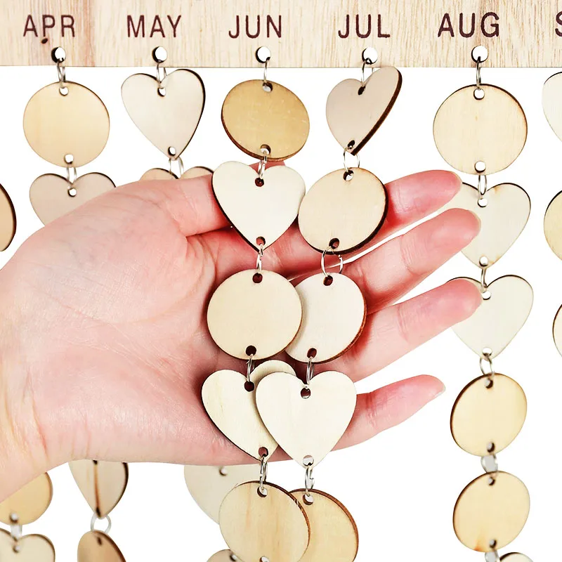 Eid Mubarak DIY Decor Wooden Calendar Pendant Family Wedding Birthday Special Days Countdown Reminder Board for Christmas Gifts christmas countdown calendar christmas advent calendar