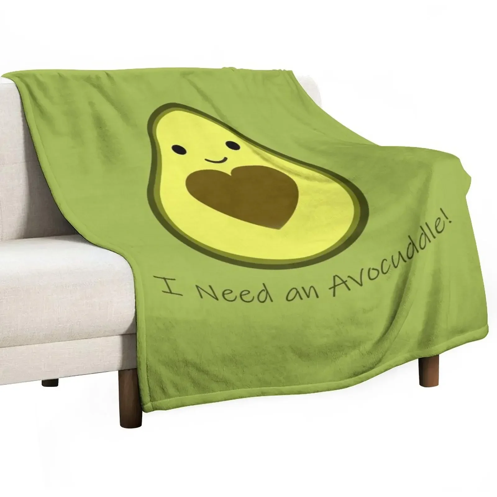 

I Need an Avocuddle Cute Kawaii Avocado Throw Blanket Cute Plaid Shaggy Blankets