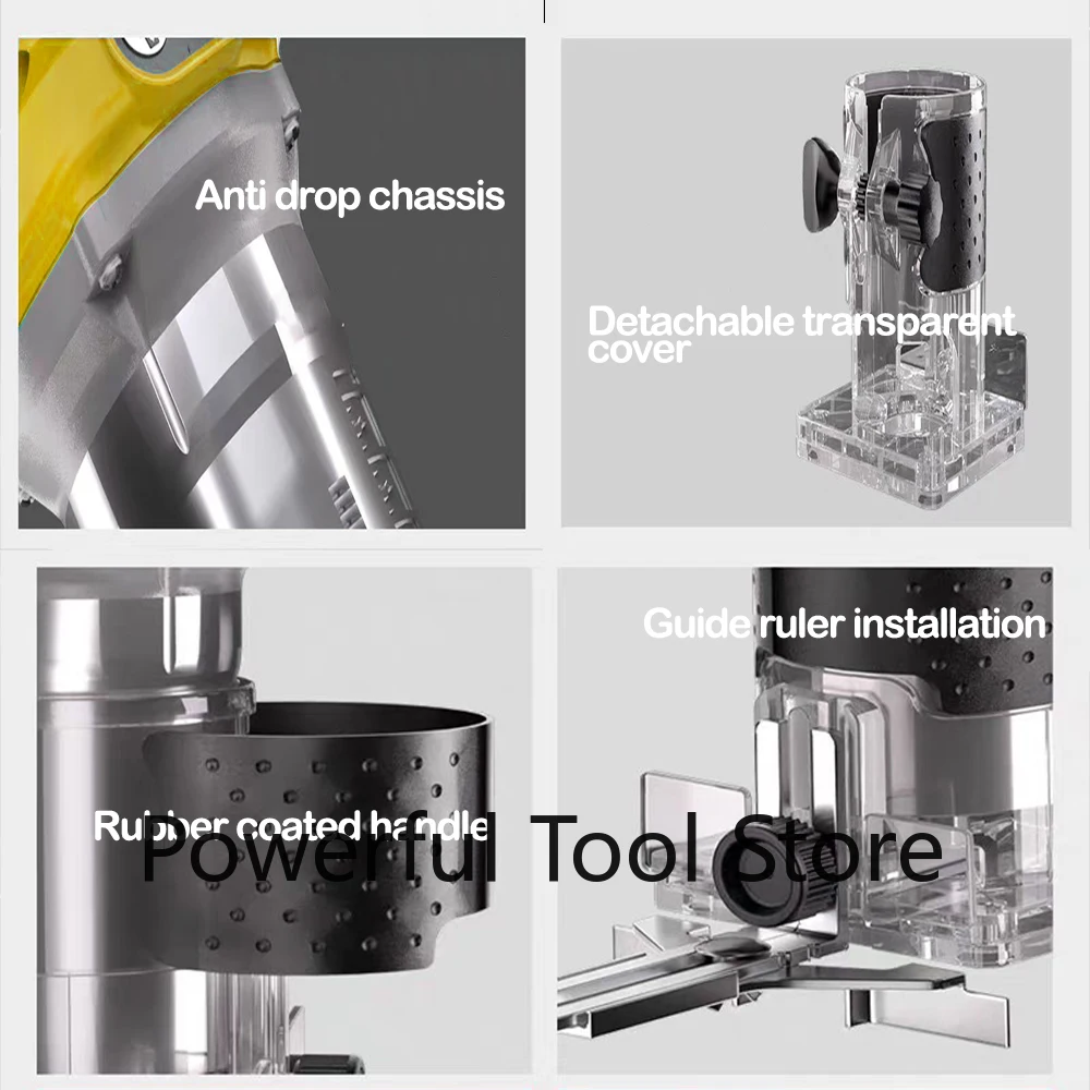 Electric Trimmer Woodworking Trimming Machine Wood Router Milling Engraving Slotting Machine Brushless Fit Dewalt 18V Battery