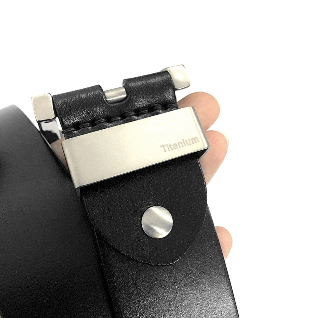 1.5 Inch Width Genuine Leather Belt With Ultra-durable Titanium Thickened D Buckle