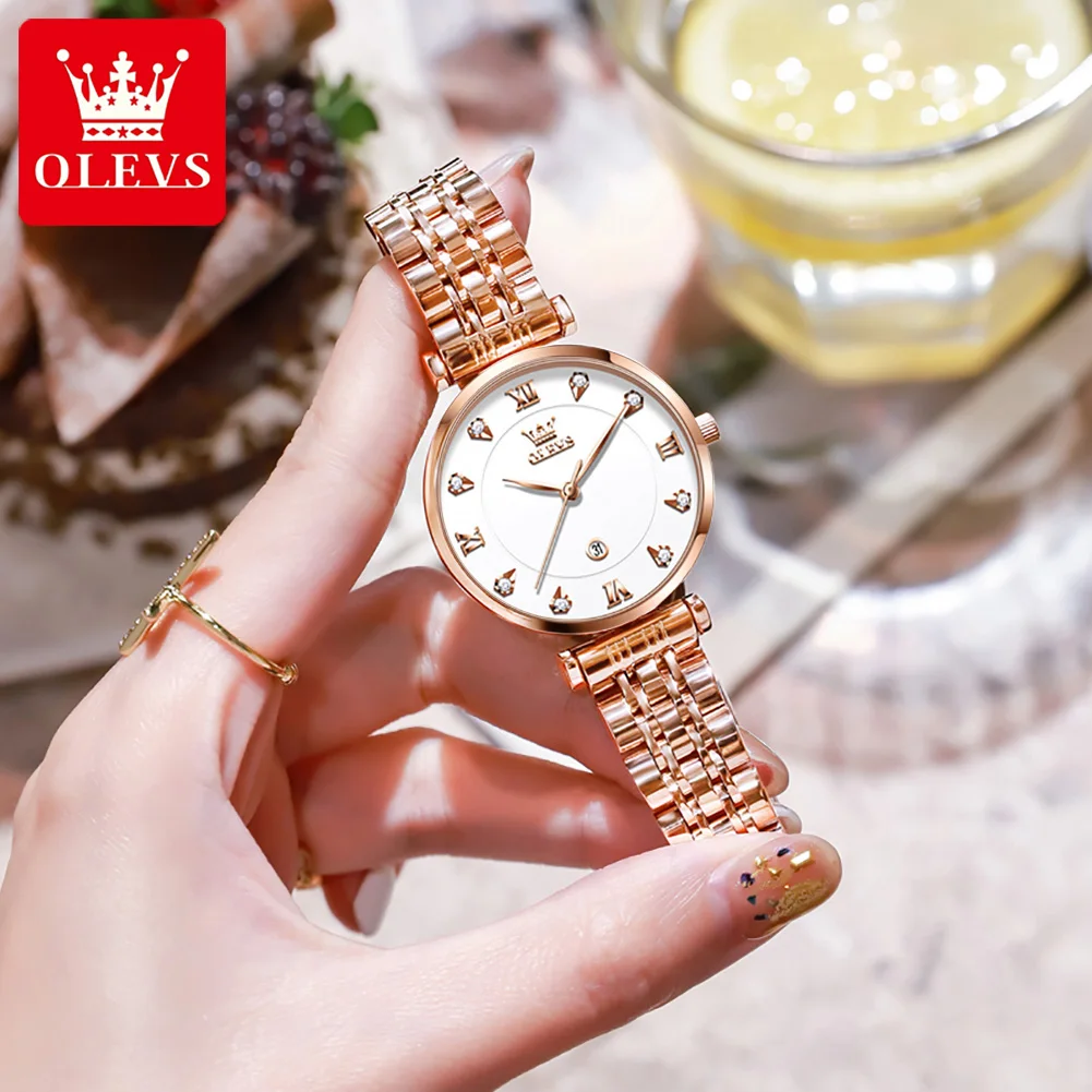 

Fashion Minimalist Ladies Watches Top Brand Luxury Stainless Steel Strap Date Water Resistance Quartz Watch for Women Gift Set