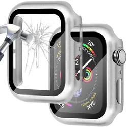 Protector de Pantalla de Vidrio Templado Premium con Funda Durable para Apple Watch - Protección de Cobertura Completa, Durabilidad Mejorada, Diseño Elegante