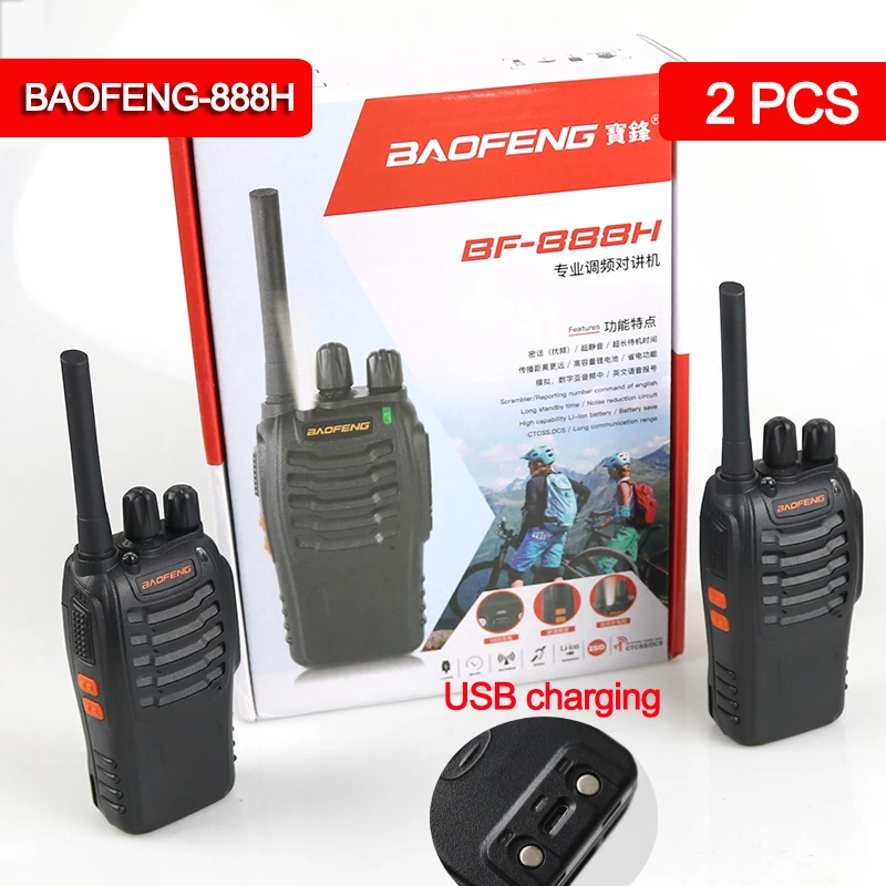2 Pz/Lotto Baofeng Bf-888H Radio Bidirezionale Baofeng 888S Walkie-Talkie 888H Uhf 400-470Mhz 16 Canali H777 Radio Bf 888S H-777 C1