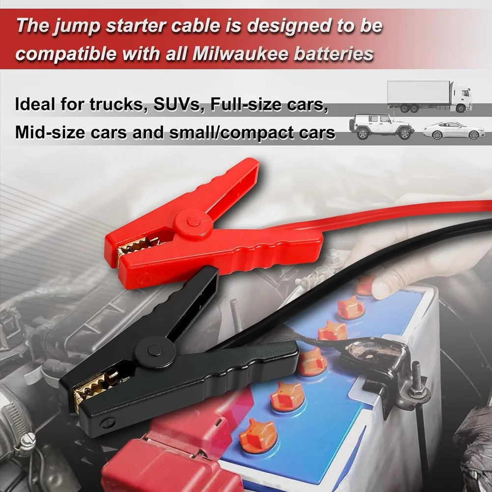 Jumper Cable Clamps for Milwaukee M18 18V Battery Jumper Starter,8AWG Portable Battery Starter for Power Tool