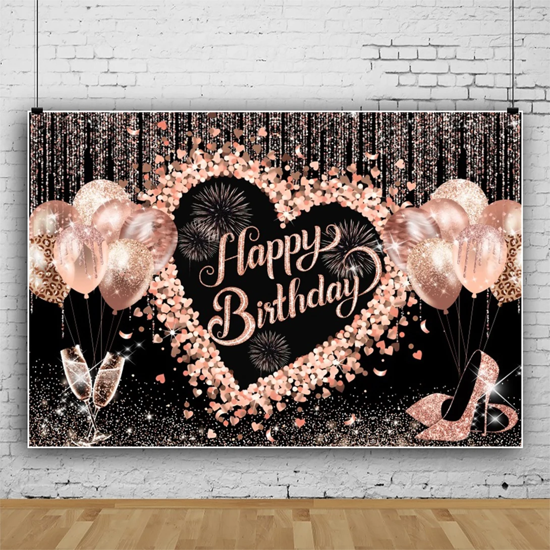 Segno In Legno Per Sfondo 'Happy Birthday' Con Lettere Dorate - Decorazione Festa Compleanno E Baby Shower