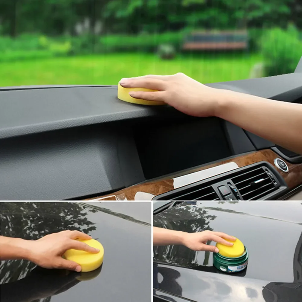2X Car Polishing Waxing High-density Sponge Yellow Washing Pressures Edge Foam Auto E Wax Polishes Paint Care Available Cleaner