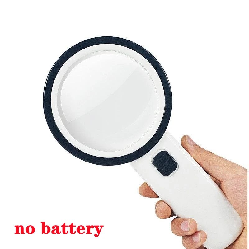 30X Illuminated Large Magnifier Handheld 12 LED Lighted Magnifying Glass  for Seniors Reading Jewelry Watch Reading Loupe - AliExpress