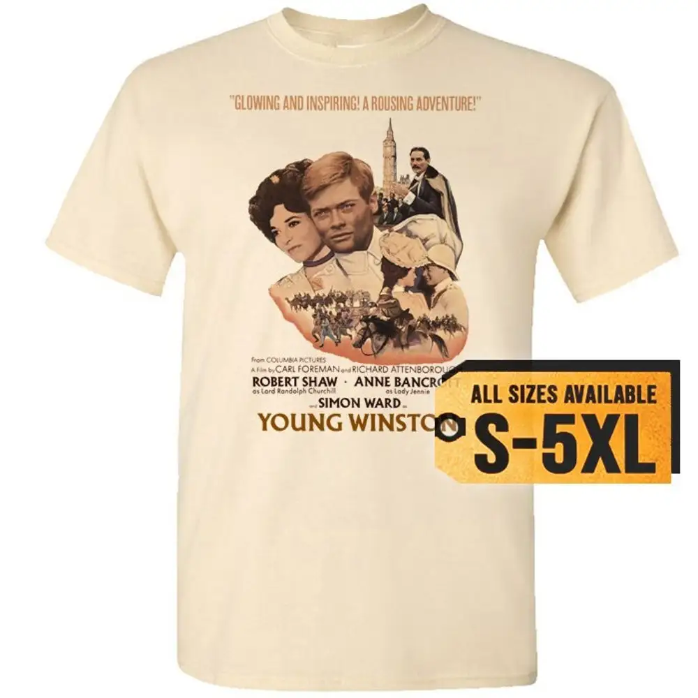 Young Winston V2 постер Мужская футболка натуральный белый серый все размеры S-5XL |