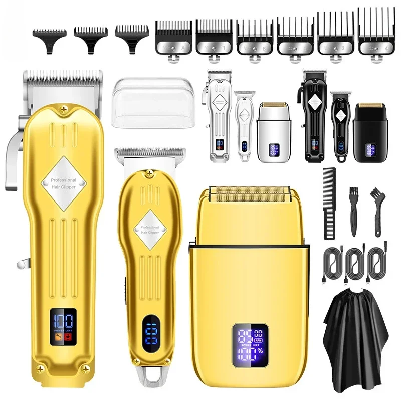 

RESUXI 973 NEW 3 in 1 Hair Clippers Electric Shaver Hair trimmer 3 pieces grooming set for men Barber shop Hair Cutting Machine