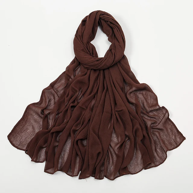 Nouveau Hijab en rayonne froissé pour femmes, écharpe musulmane, châles longs, Turban islamique solide, bandeau Heascarf, bandeau Ramandan