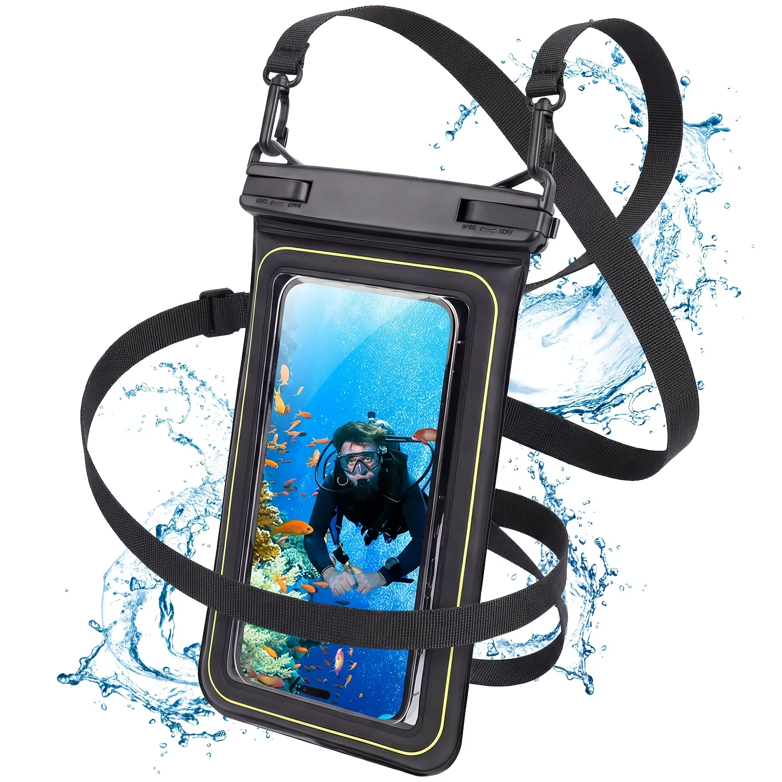 Waterproof Phone Pouch with Tether - Ideal for Water and Snow Activities