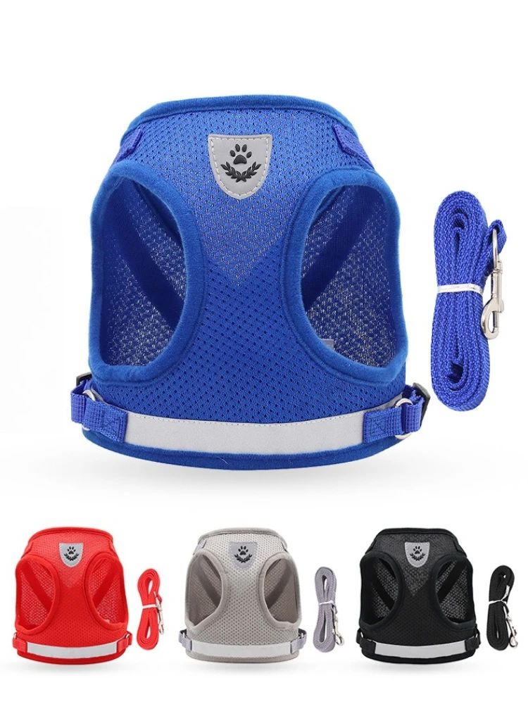 Vest-Style Dog Harness with Reflective Leash - Breathable No-Pull Pet Harness for Small and Medium Dogs
