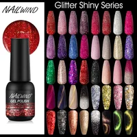 ROSALIND Glitter Shiny Gel UV Polishes Gel Varnishes 8ml Semi Permanent Base Top Coat Hybrid Soak Off Nail Art Beauty 80 Colors 1