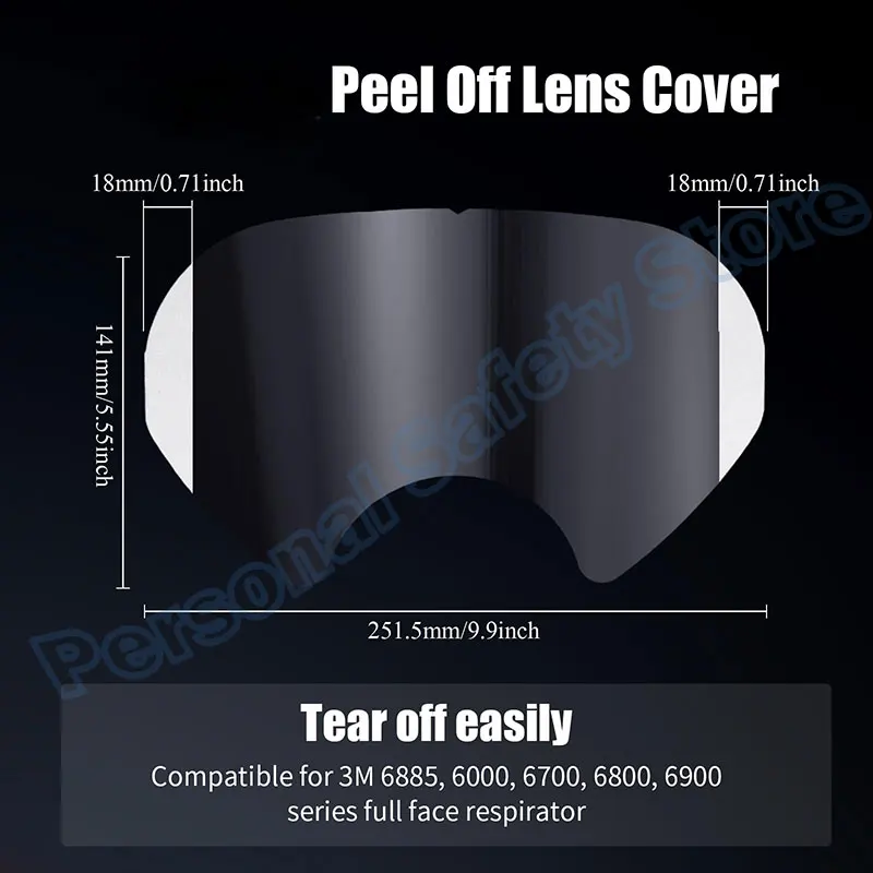 Durable Anti-Scratch Visor Screen Protector Film for Full Face Respirators