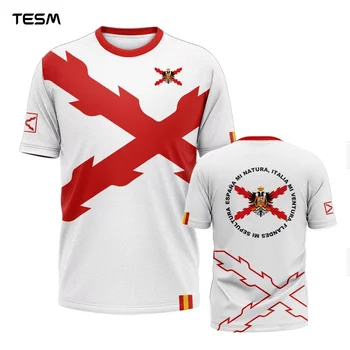 TESN T-shirt sportiva da uomo spagnola Moda casual Stampa HD Camicia traspirante Top da strada per giovani