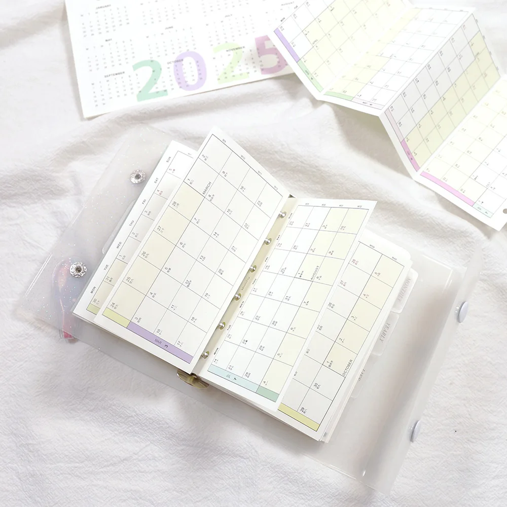 Elegant 6-Hole Loose Leaf Journal Planner - Premium Calendar Accessories & Office Stationery Supplies