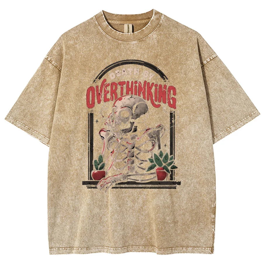 Camiseta con estampado de la serie Anime Skull Man para unisex, camisetas de estilo hip hop lavadas retro, camisetas de algodón 100 %, camisetas de Taylors Swift