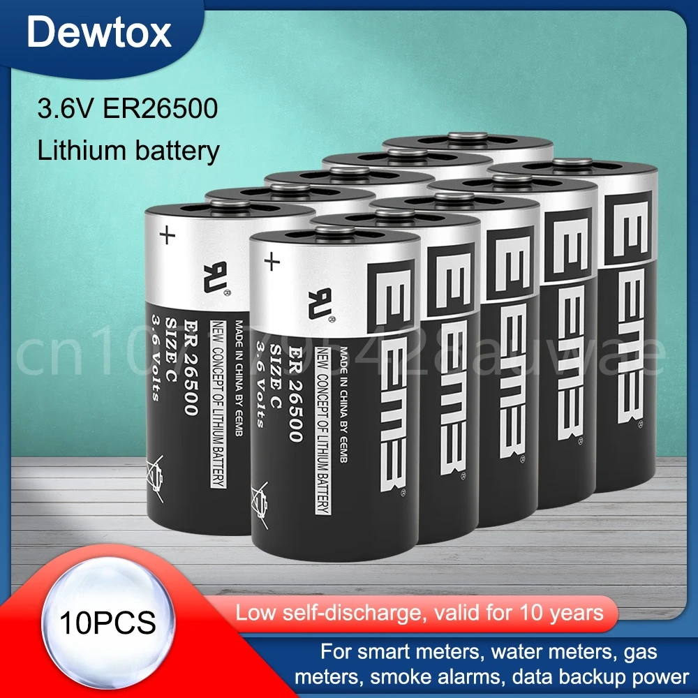

10PCS 3.6V ER 26500 ER26500 9000mah C LiSCLO2 Battery Superior To LR14 R14P 1.5V Batteries C Size