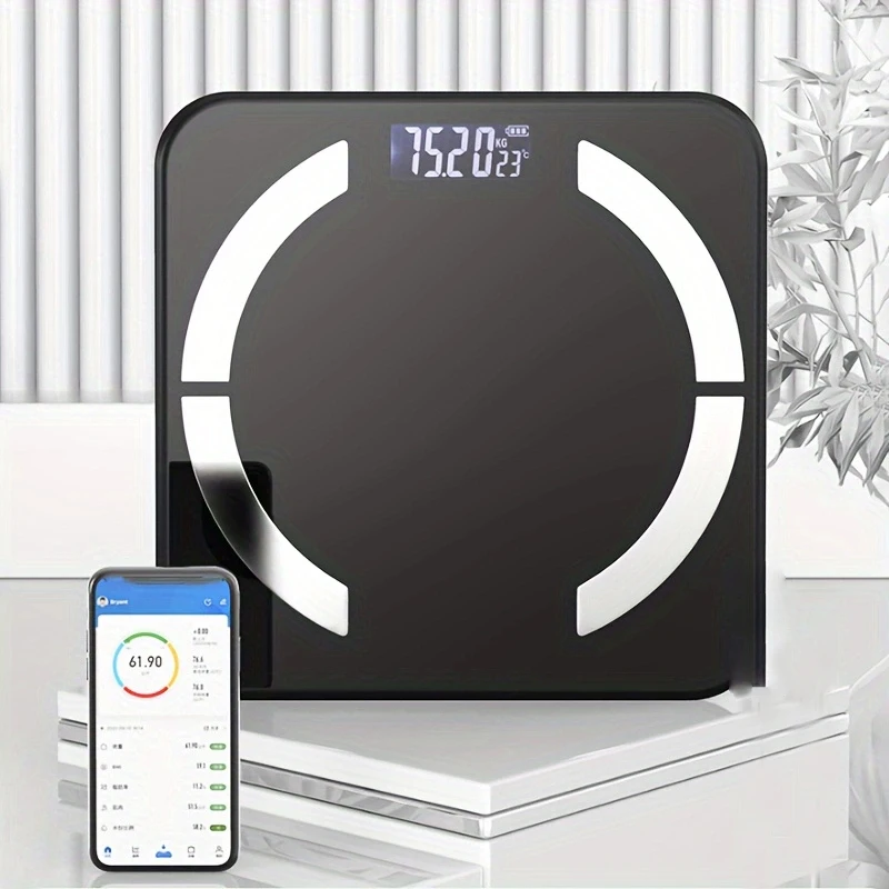 1pc USB rechargeable battery electronic scale, intelligent mode, Bluetooth body fat scale, home weighing ultra-precision.