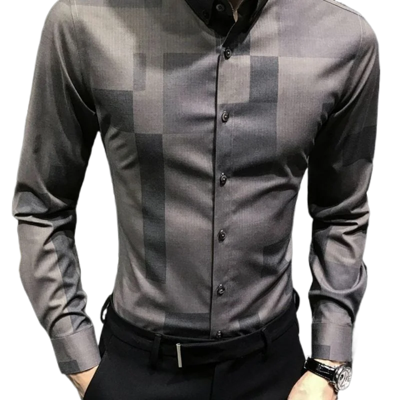 

Men shirt Long Sleeve Spring and Autumn Korean Style Fashionable Casual Handsome Shirts Business Men's Clothing Top