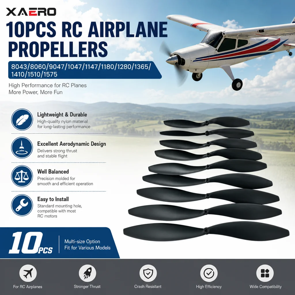 XAERO 10 Stücke RC Flugzeug Propeller 8043/8060/9047/1047/1147/1180/1280/1365/1410/1510/1575 Klingen Elektromotor DIY