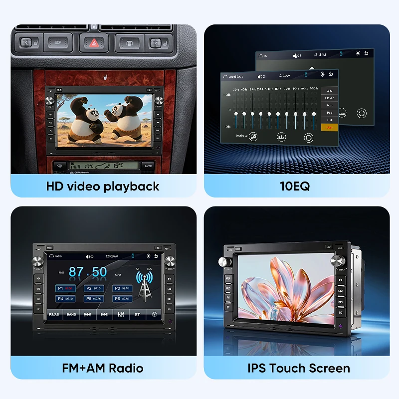AINAVI Pantalla táctil IPS inalámbrica de 7 pulgadas para coche, CarPlay, Android Auto, estéreo para coche, navegación GPS para VW Passat B5 Golf 4 MK4 MK5 Polo Bora Jetta Sharan Transport T5, radio FM con Bluetooth 5