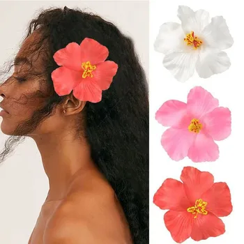 Fermaglio per capelli con fiore hawaiano, spiaggia estiva, festa di compleanno, decorazione di nozze, fiori artificiali per ragazze, accessori per forcine 1