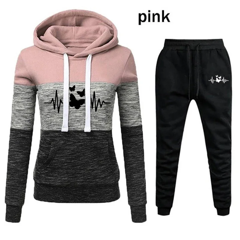 Spring Autumn Women's Tracksuit Printed 2 Piece Set Hoodies and Sweatpants Causal Ladies Sportswear Fashion Sweatshirt Suit spring autumn bear hunter 3d print men s sweatshirt hoodies suits fashion men s suit tracksuit cool sweatpants men clothing