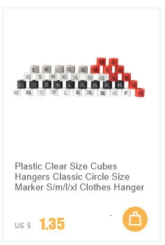 Description Picture 6 of itemWhite Size Markers For Hangers Regular Sizes Printed Black Pants Garment Clothes Hanger Tube Size Cube Clips Label Plastic Tags
