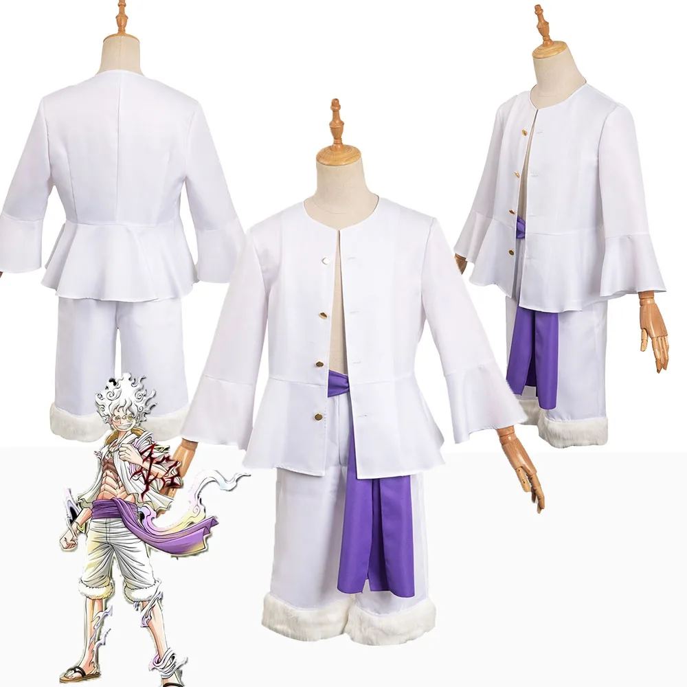 

Anime Piece Luffy Cosplay Male Costume Coat Pants Belt RolePlay Outfits Fantasy Adult Man Halloween Carnival Party Suit