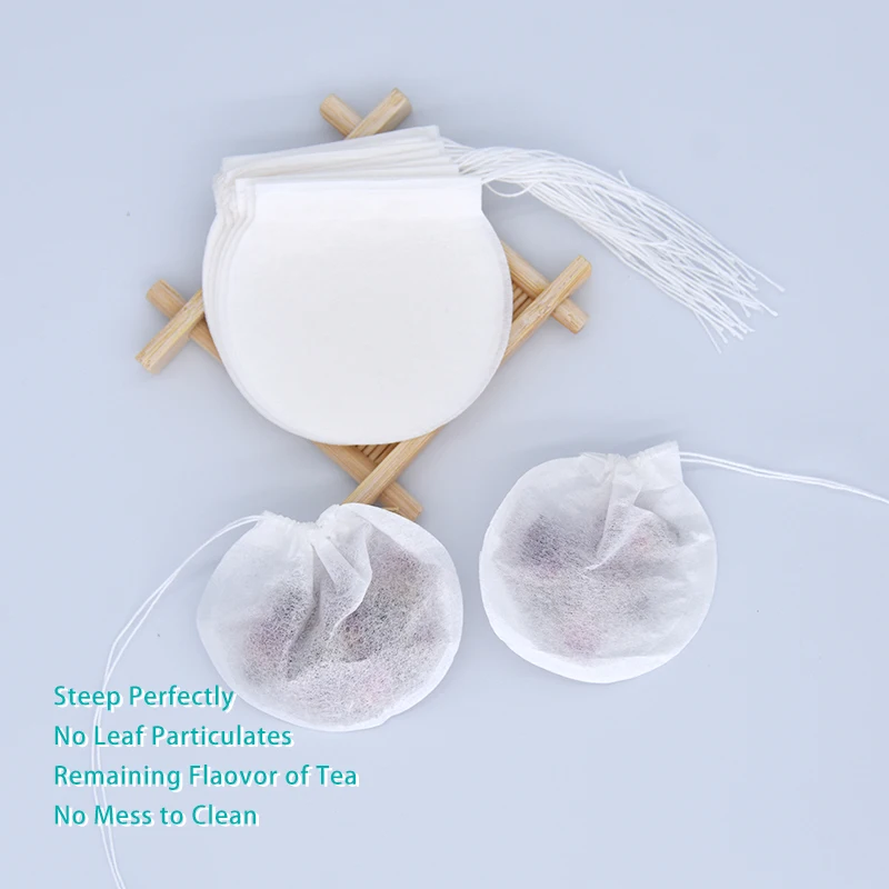 Yireen's 100Pcs Creative Round Shape Tea Bags Disposable Food Grade Filter Paper Coffee Pouches Mini Package