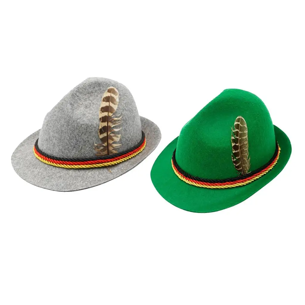 Sombrero alemán | Sombreros 100% de lana para hombres y mujeres - Sombrero de lana de los Alpes del Tirol bávaro con banda de plumas y sudor | Fedora marrón Sombrero alemán | Sombreros 100% de lana para hombres y mujeres - Sombrero de lana de los Alpes del Tirol bávaro con banda de plumas y sudor | Fedora marrón