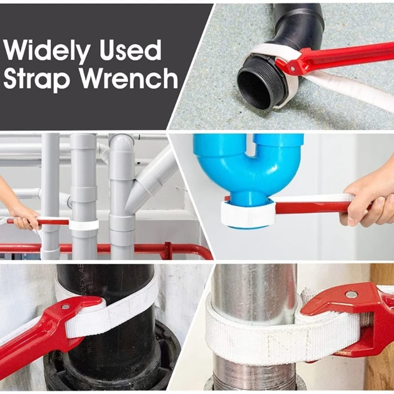 12inch Handle Strap Wrench Easy to Assemble Pipe Wrench,for Spanner Cartridge Disassembly Repair Tool Motorcycle Car Accessories