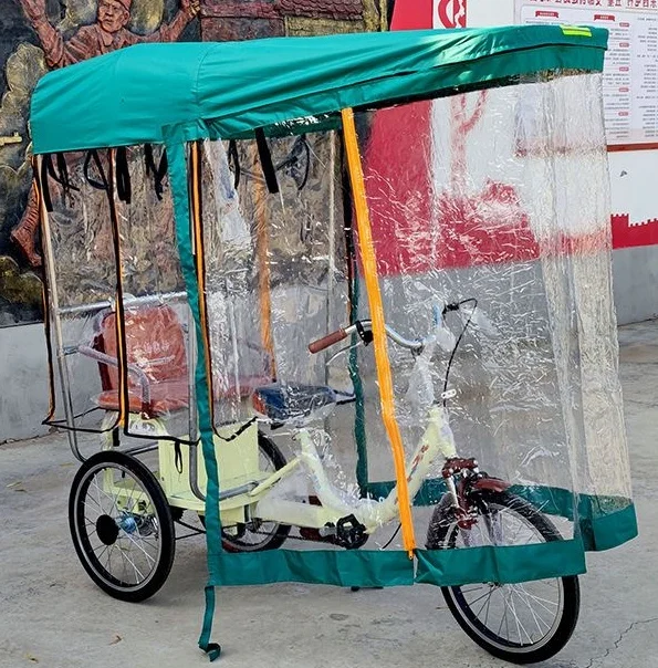 Small Household Transparent Pedals, Tricycle Awning, Rain Shed,  Human Powered Tricycle Shed, Fully Enclosed and Thickened New